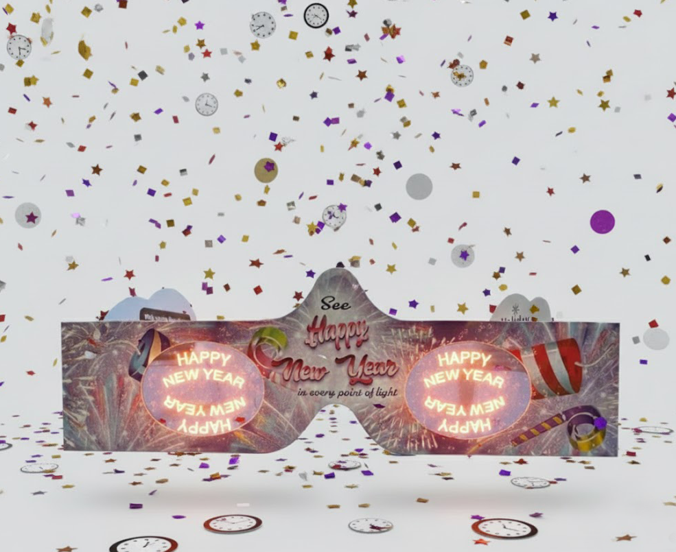 Happy New Year- 3D Glasses