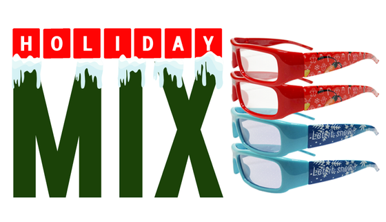 Holiday Specs Plastic 4 Pack (MIX)