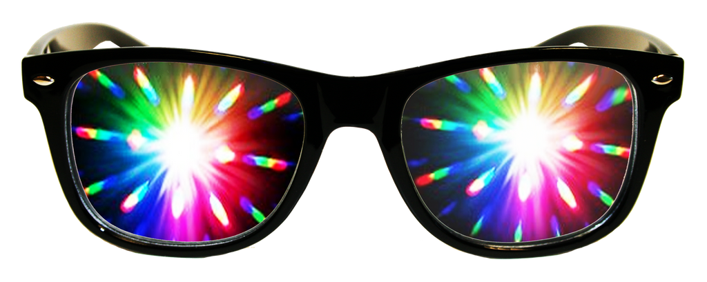 Black Plastic Diffraction Glasses