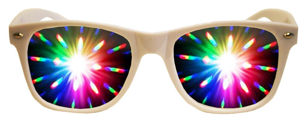 White Plastic Diffraction Glasses